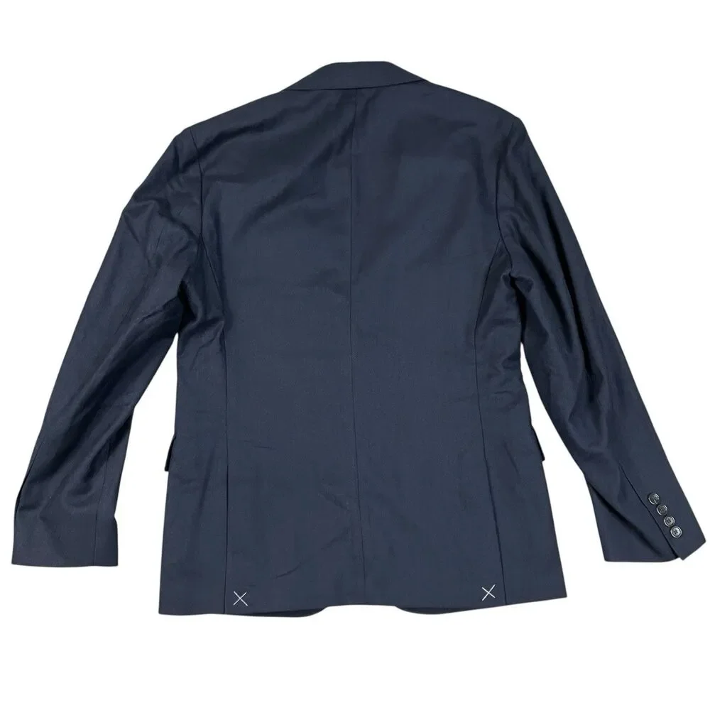J Crew Ludlow Suit Jacket Mens 38S Navy English Cotton Wool Slim Blazer BH230
